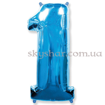 Фольгована цифра "1" Синя – фото 1 Фольгована цифра "1" Синя – фото 1