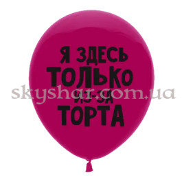 Опция Гелієві кульки "Я здесь только из-за торта" на малиновому (35 см) – фото 21