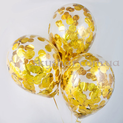 Кулька з конфетті "Золоті кола" – фото 1 Кулька з конфетті "Золоті кола" – фото 1