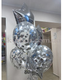 Шар с конфетти "Серебряные круги" – фото 4