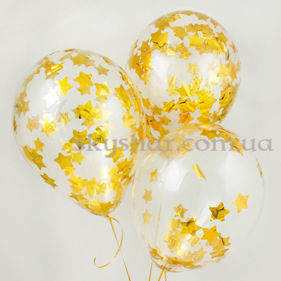 Кулька з конфетті "Золоті зірки" – фото 1