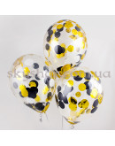 Шар с конфетти "Черно-золотые круги" – фото 2 Шар с конфетти "Черно-золотые круги" – фото 2