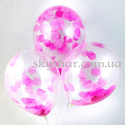 Кулька з конфетті "Рожеві кола" – фото 1 Кулька з конфетті "Рожеві кола" – фото 1