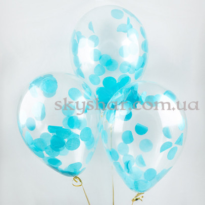 Кулька з конфетті "Бірюзові кола" – фото 1 Кулька з конфетті "Бірюзові кола" – фото 1