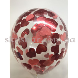 Шар с конфетти "Красные сердца" – фото 17