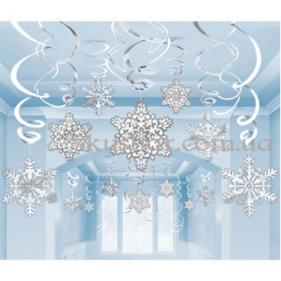 Спіраль Сніжинки 46-60 см 30 шт. – фото 1