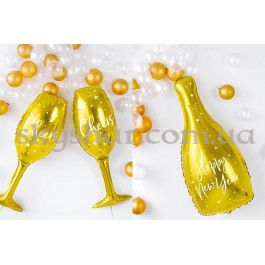 Фольгированный шар "Бокал Cheers золотистый" – фото 9