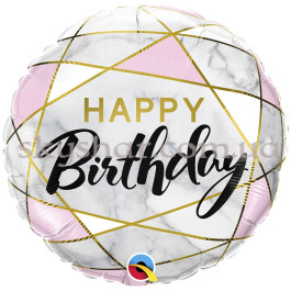 Опция Фольгована кулька коло "Happy B-Day Мармурові трикутники" – фото 12 Опция Фольгована кулька коло "Happy B-Day Мармурові трикутники" – фото 12