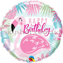 Опция Фольгована кулька коло "Happy B-Day Фламінго" – фото 17