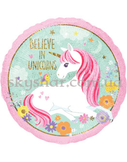 Опция Фольгированный шар круг "Единорог блеск" – фото 1
