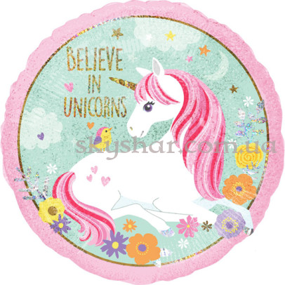 Фольгована кулька коло "Єдиноріг блиск" – фото 1 Фольгована кулька коло "Єдиноріг блиск" – фото 1