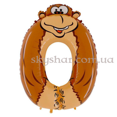 Фольгована цифра "0" у вигляді мавпи – фото 1