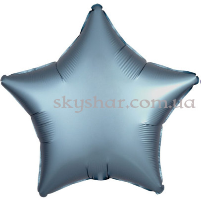 Фольгована кулька "Зірка синя сталь Сатин" 46 см – фото 1