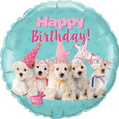 Фольгована кулька "Happy B-Day Щенята" – фото 1