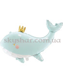 Фольгована кулька "Кит блакитний з короною" – фото 2 Фольгована кулька "Кит блакитний з короною" – фото 2