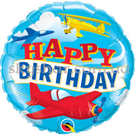Опция Фольгированный шар "Happy B-Day Самолеты" – фото 2 Опция Фольгированный шар "Happy B-Day Самолеты" – фото 2