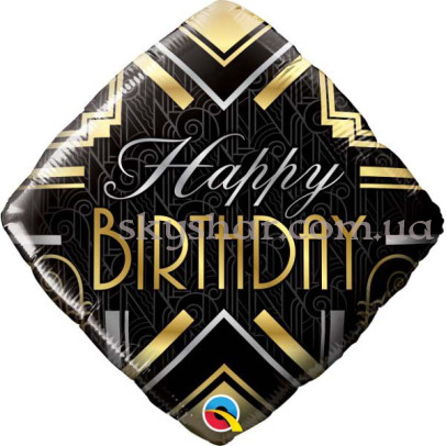 Фольгована кулька "Happy B-Day Геометрія" – фото 1