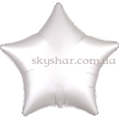 Фольгована кулька "Зірка біла Сатин" 46см – фото 1