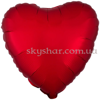 Фольгированный шар "Сердце красное Сатин" 46 см – фото 1