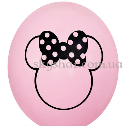Гелієві кульки "Мінні Маус на рожевому" (30 см)  – фото 1