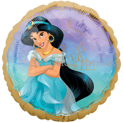 Фольгована кулька "Принцеса Жасмін - золотий кант" – фото 1