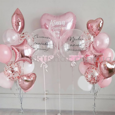 Набор шаров на выписку девочки "Долгожданная встреча" – фото 1