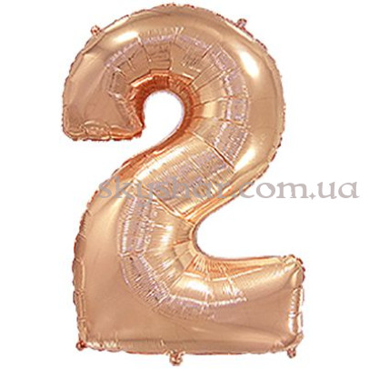 Фольгована цифра "2" Рожеве золото – фото 1