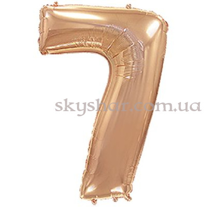 Фольгированная цифра "7" Розовое золото – фото 1