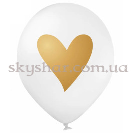 Опция Гелиевые шары "Золотое сердце на белом" (35 см) – фото 15