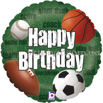 Фольгована кулька "Happy Birthday М'ячі" – фото 1 Фольгована кулька "Happy Birthday М'ячі" – фото 1