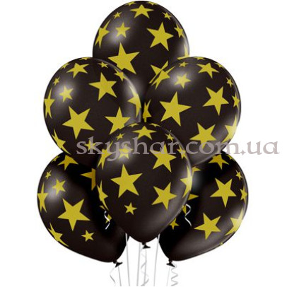 Гелієві кульки "Зірки Чорні" (35 см)  – фото 1