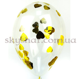 Шар с конфетти "Золотые сердца" – фото 16