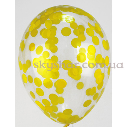 Кулька з конфетті "Жовті кола" – фото 1 Кулька з конфетті "Жовті кола" – фото 1