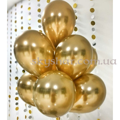 Гелієві кульки "Хром Золото" (30 см)  – фото 1