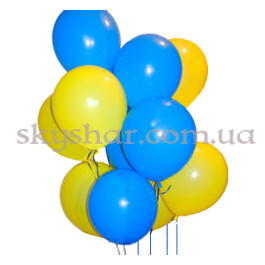 Опция Гелієві кульки без малюнка 12" (30 см) 1 шт. Жовто-сині – фото 4