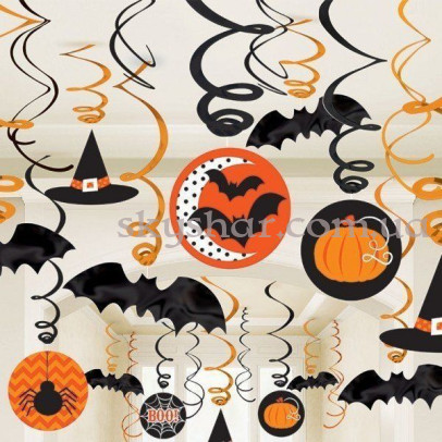 Спираль Хэллоуин горох-шеврон 30 шт. – фото 1 Спираль Хэллоуин горох-шеврон 30 шт. – фото 1