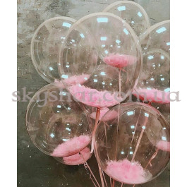 Опция Кулька Баблс з пір'ям рожевим 61 см – фото 16