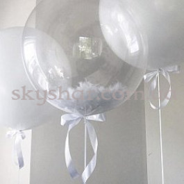 Кулька Баблс з пір'ям білим 61 см – фото 2