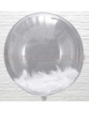 Кулька Баблс з пір'ям білим 61 см – фото 2