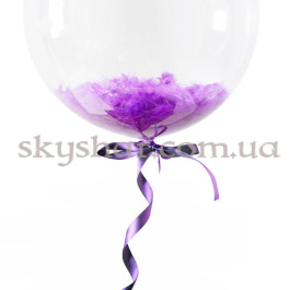 Опция Кулька Баблс з пір'ям фіолетовим 61 см – фото 8