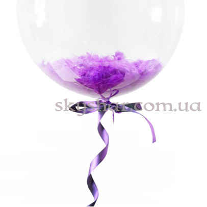 Кулька Баблс з пір'ям фіолетовим 61 см – фото 1