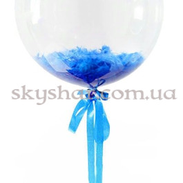 Опция Кулька Баблс з пір'ям синім 61 см – фото 7