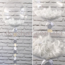 Опция Кулька Bubble з білим пір'ям і гірляндою  – фото 16