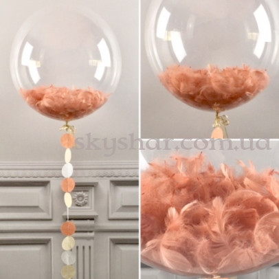 Bubble з персиковим пір'ям і гірляндою – фото 1