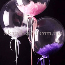 Комплект із 3-х кульок Баблс з пір'ям 61 см – фото 2