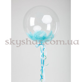 Опция Кулька Баблс з пір'ям блакитним 61 см – фото 3