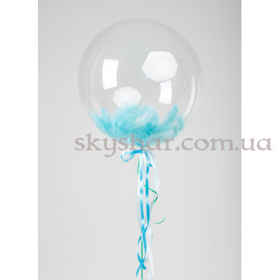 Кулька Баблс з пір'ям блакитним 61 см – фото 1