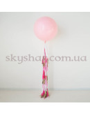 Большой розовый шар 80 см с кисточками – фото 2