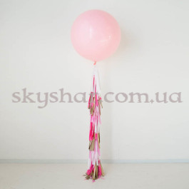Опция Большой розовый шар 80 см с кисточками – фото 1 Опция Большой розовый шар 80 см с кисточками – фото 1