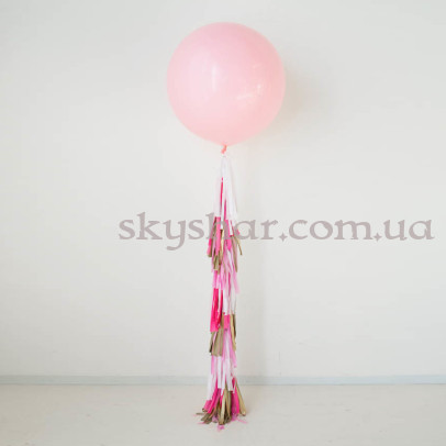 Большой розовый шар 80 см с кисточками – фото 1